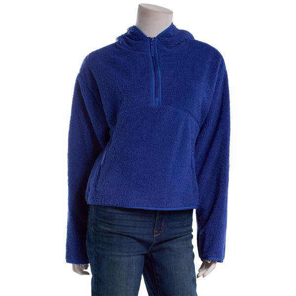 Juniors No Comment Sherpa Quarter Zip Pullover Hoodie alternate view