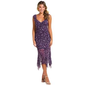 Juniors No Comment Ruffle Strap Godet Hanky Midi Dress-Blackberry alternate view