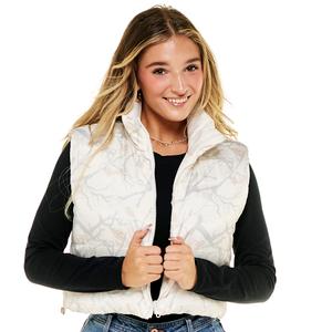 Juniors No Comment Reversable Camo to Solid Puffer Vest alternate view