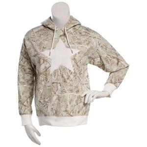 Juniors No Comment Forest Camo Applique Star Pullover Hoodie alternate view