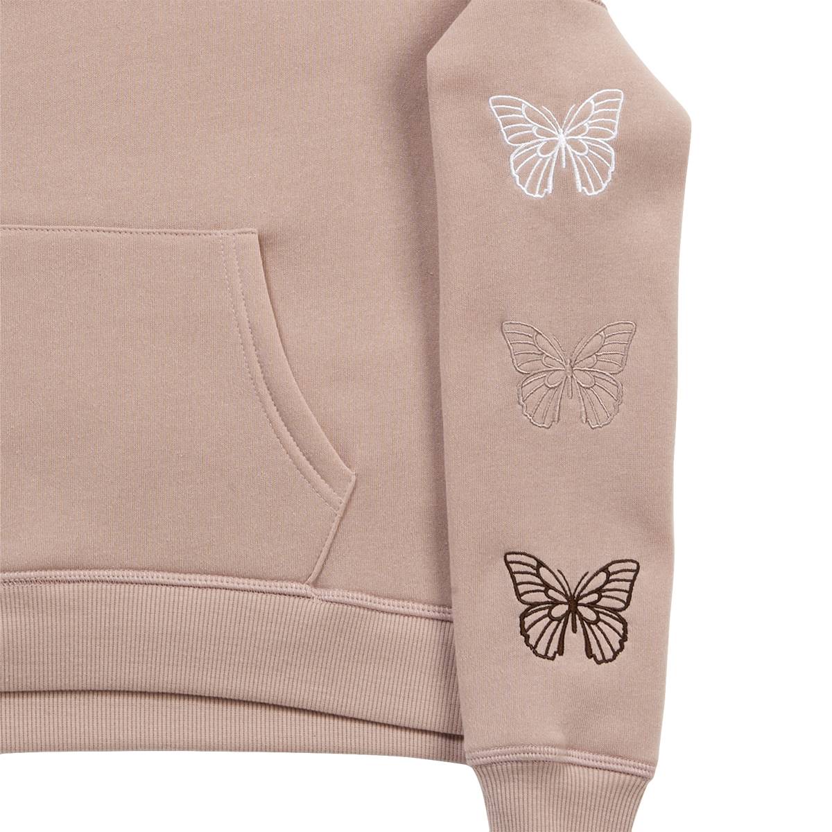 Girls (7-16) No Comment Butterfly Embroidered Hoodie