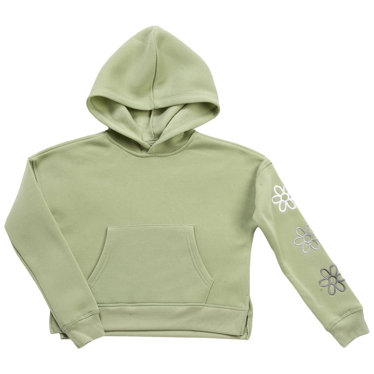 Girls (7-16) No Comment Flower Embroidered Hoodie