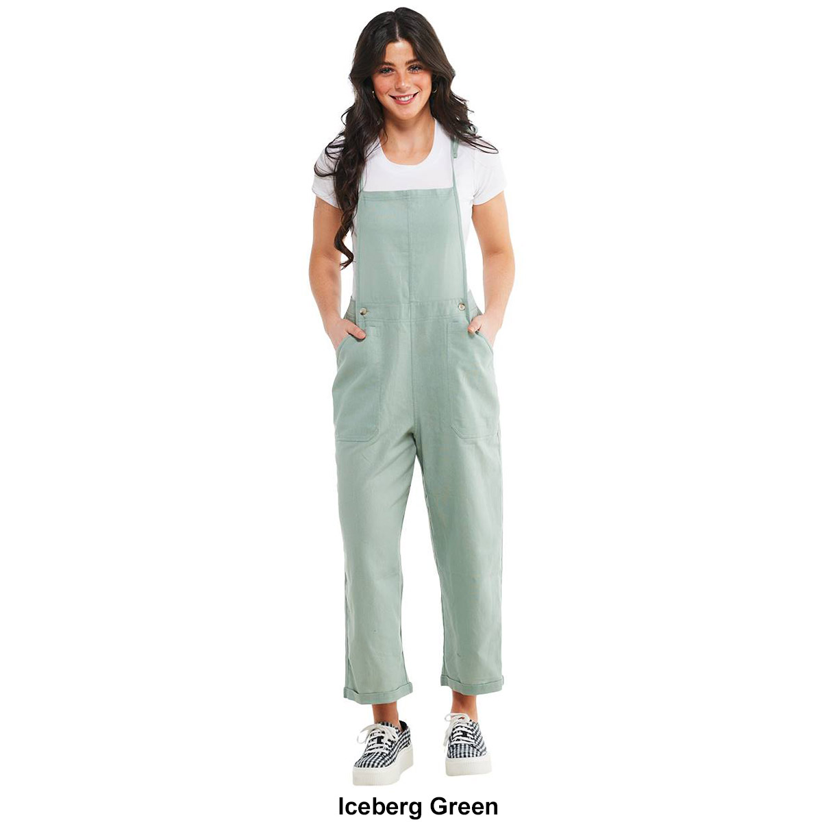 Juniors No Comment 2pc. Tie Strap Straight Leg Jumpsuit