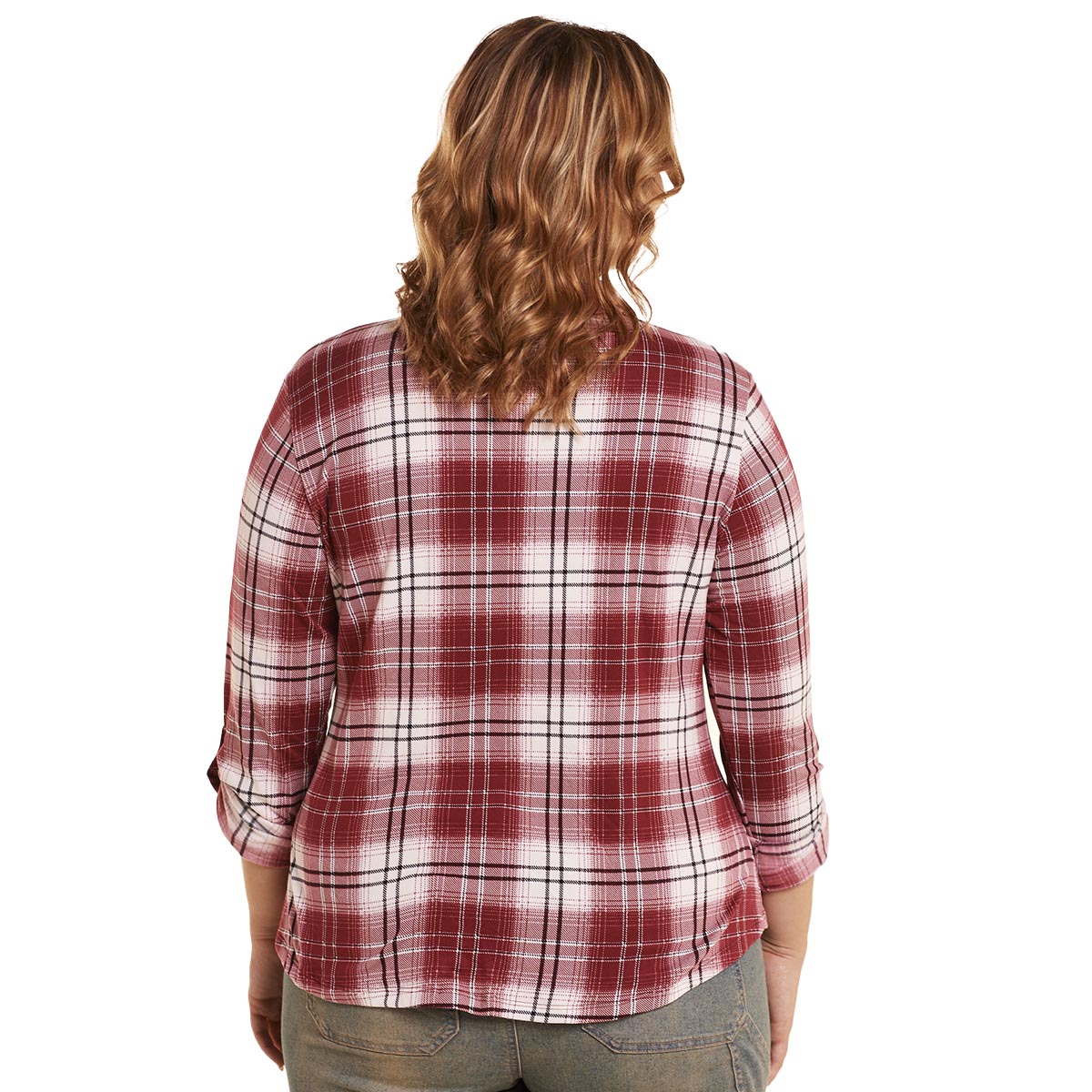 Juniors Plus No Comment Rosewood Flannel Shirt