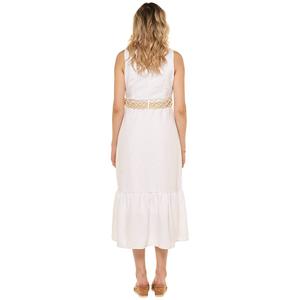 Womens Madison Hudson Sleeveless Linen Like Ruffle Hem Shirtdress alternate view