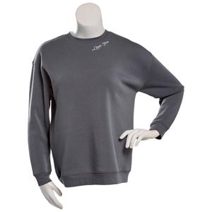 Juniors No Comment Oversized Fleece Applique Crew Neck Sweatshirt alternate view