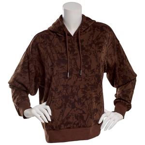 Juniors No Comment Oversized Camo Fleece Hoodie