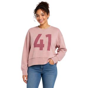 Juniors No Comment Vintage Screen Fleece Sweatshirt- Zephyr alternate view