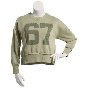 Juniors No Comment Vintage Screen Fleece Sweatshirt- Sage