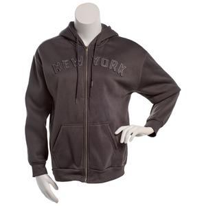 Juniors No Comment New York Fleece Zip Up Hoodie alternate view
