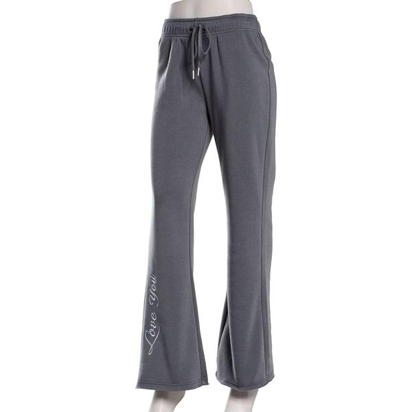 Juniors No Comment Fleece Applique Flare Sweatpants alternate view