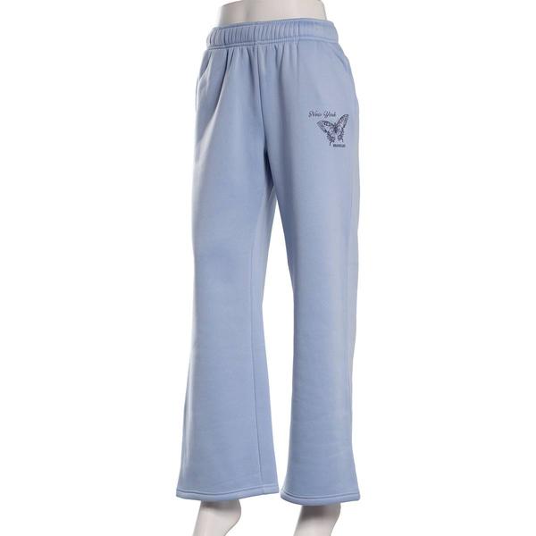 Juniors No Comment Wide Leg Foil Screen Sweatpants - Eventide