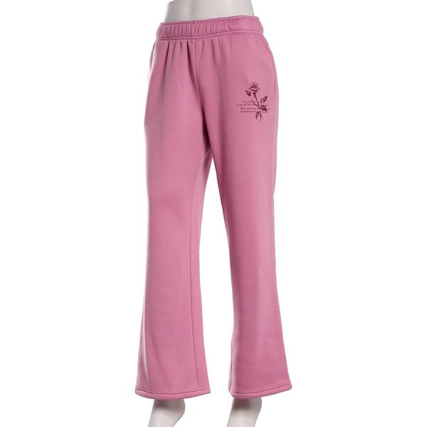 Juniors No Comment Wide Leg Foil Screen Sweatpants - Mauve