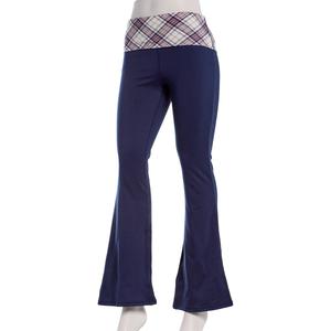 Juniors No Comment Fleece Fold Over Waist Flare Pants - Navy alternate view