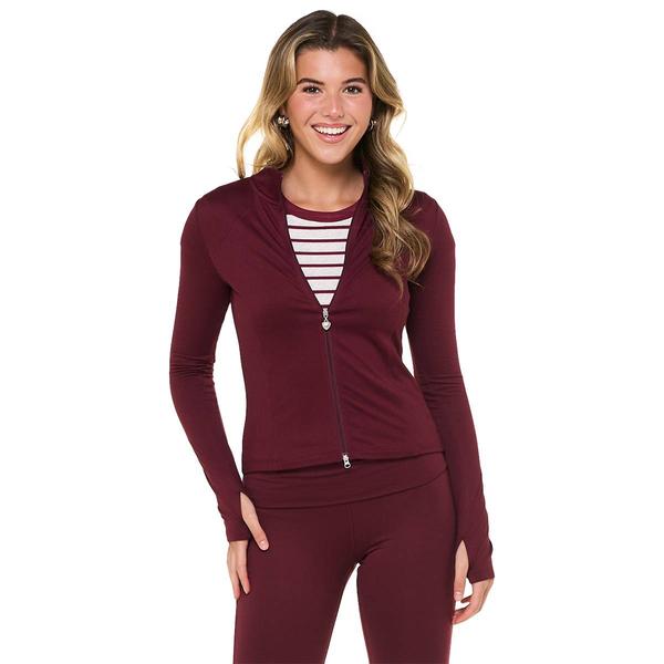 Juniors No Comment 2 Way Zip Thumb Hole Fleece Jacket alternate view