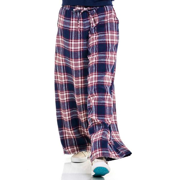Juniors No Comment Wide Leg Plaid Flannel Pants