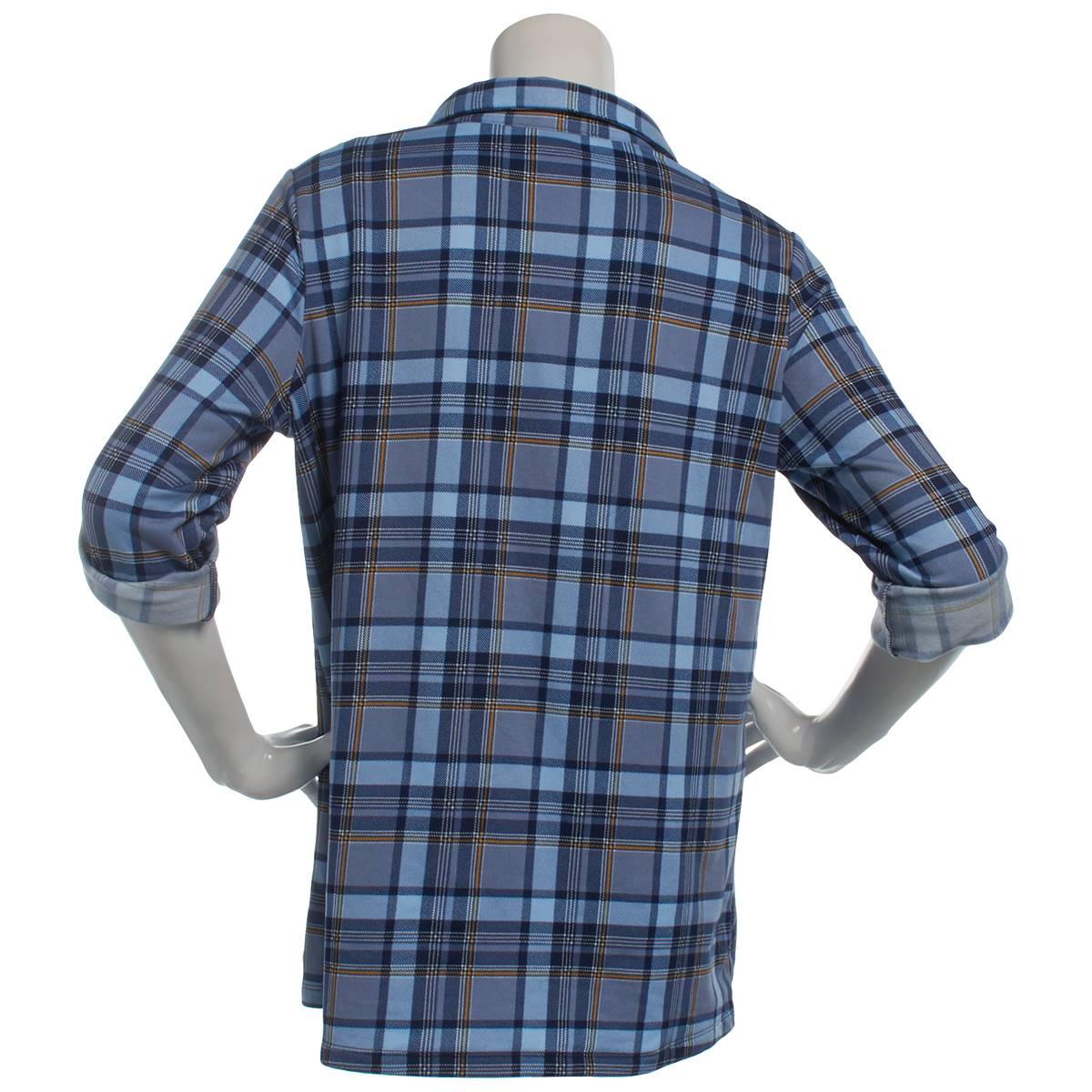 Plus Size Hasting & Smith 3/4 Sleeve Plaid Casual Button Down