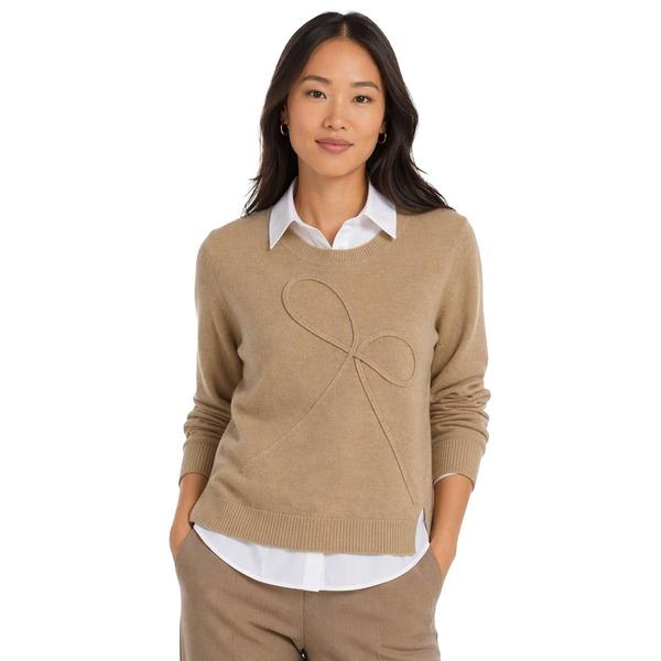 Womens Madison & Hudson Long Sleeve Bow Two In One Sweater