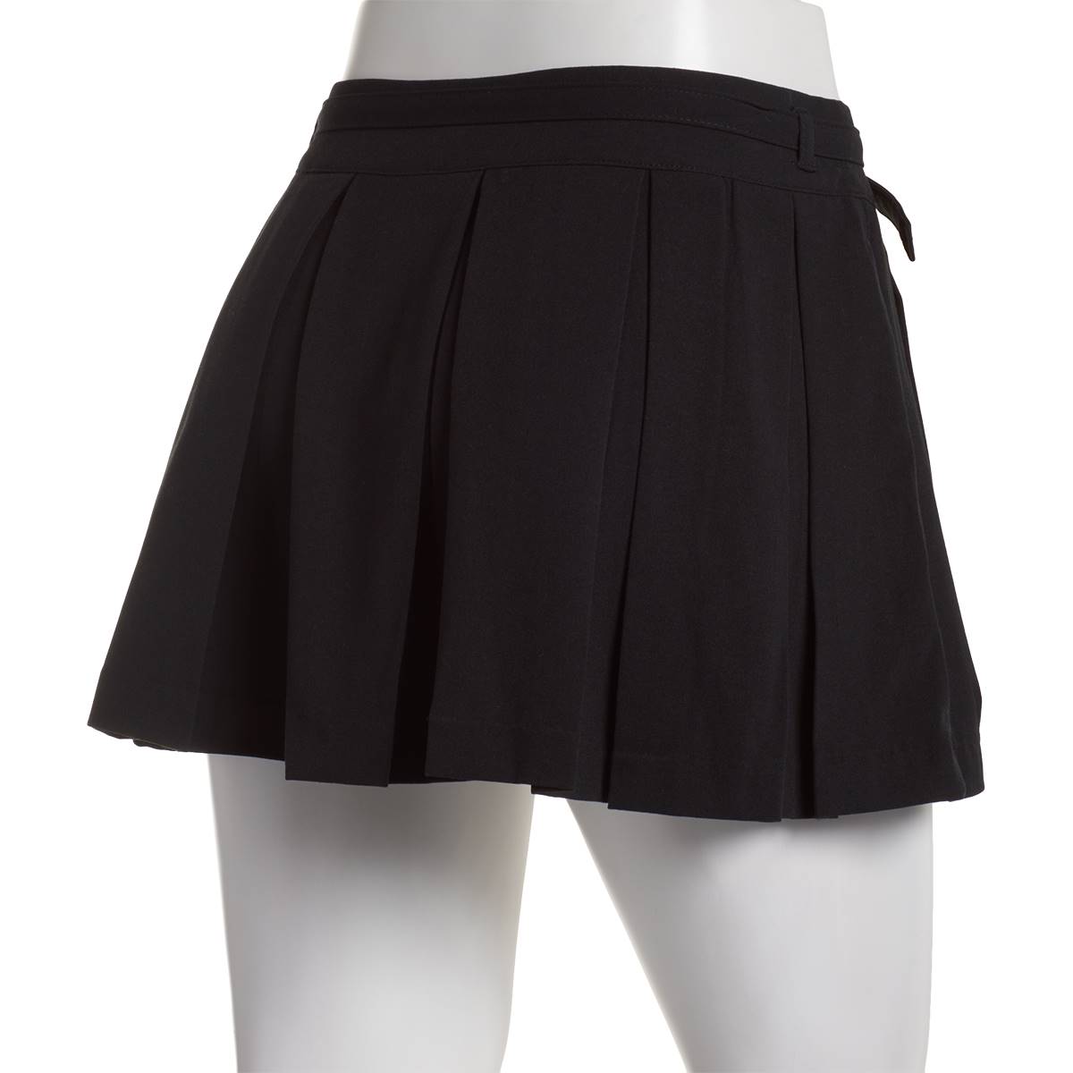 Juniors No Comment Belted & Pleated Mini Skirt