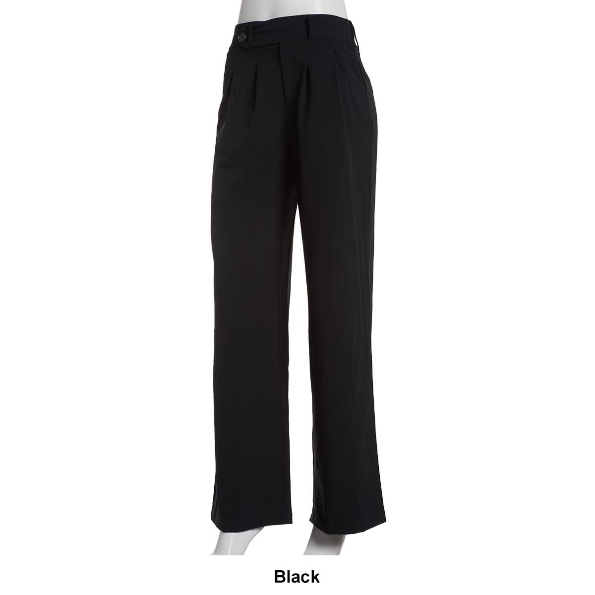 Juniors No Comment Belted Wide Leg Trouser Pants