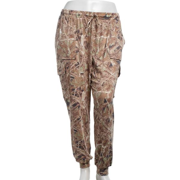 Juniors Plus No Comment Carpenter Cargo Joggers - Forest Camo alternate view
