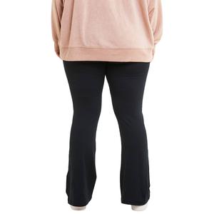 Juniors Plus No Comment Fleece Lined Fold Over Flare Leggings alternate view