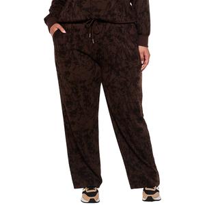Juniors Plus No Comment Camo Print Fleece Wide Leg Pants