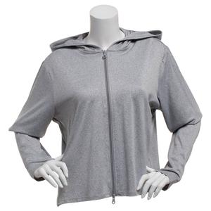 Juniors Plus No Comment Fleece Lined Double Zip Front Hoodie
