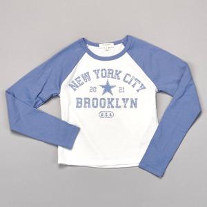 Girls (7-16) No Comment Long Sleeve NYC Raglan Baby Tee alternate view