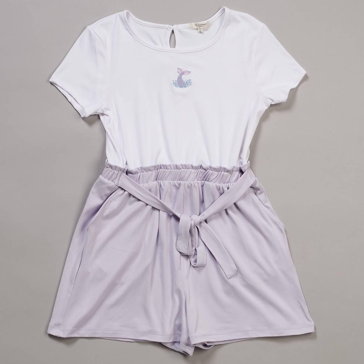 Girls 7-16 No Comment Short Sleeve Mermaid Paperbag Romper 10$
