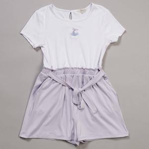 Girls (7-16) No Comment Short Sleeve Mermaid Paperbag Romper