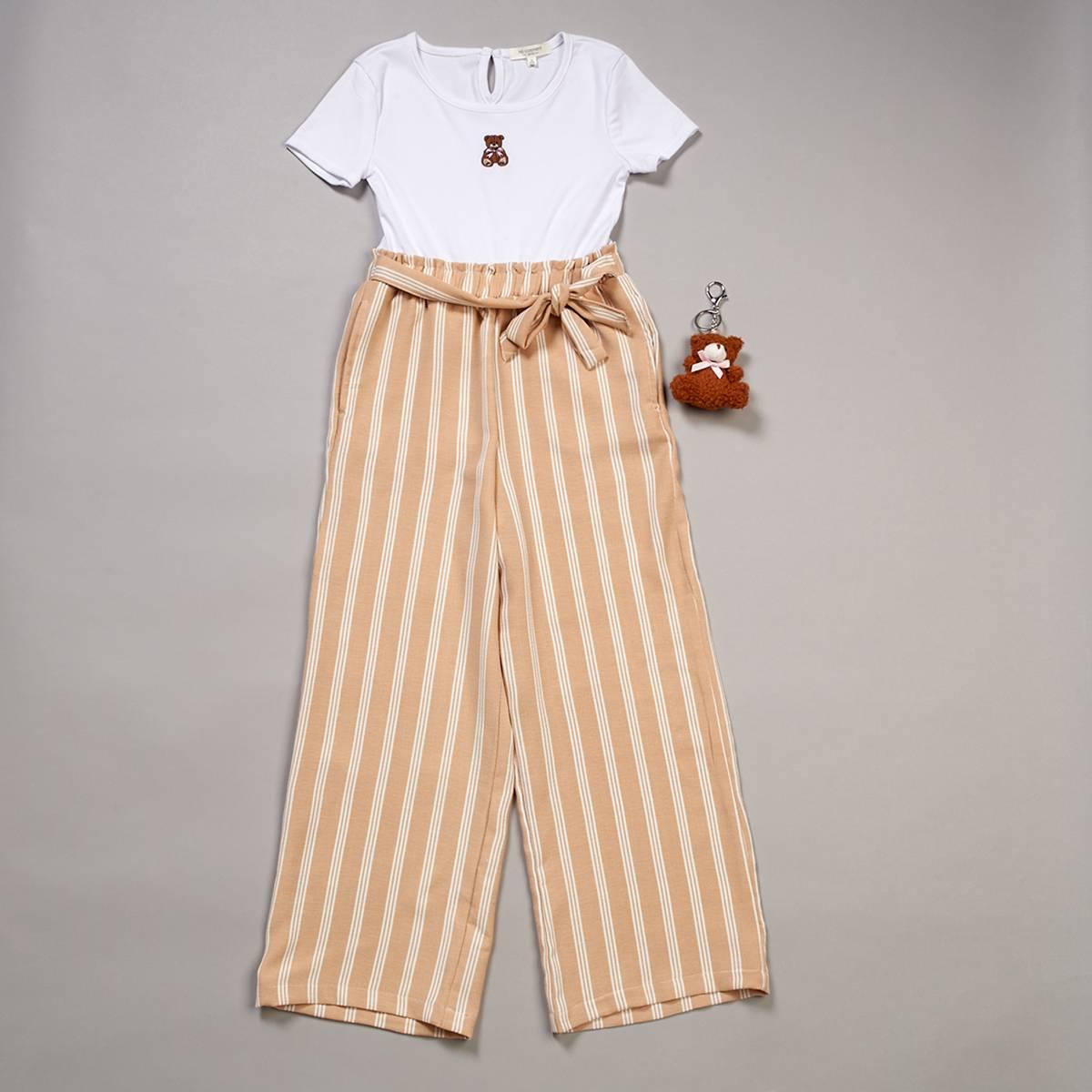 Girls 7-16 No Comment Short Sleeve Teddy Bear Paperbag Jumpsuit 17$