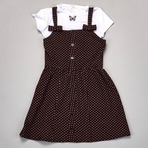 Girls (7-16) No Comment Short Sleeve Butterfly Tee w/ Dots Jumper