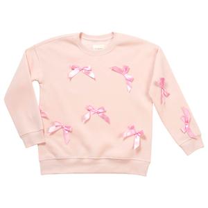 Girls (7-16) No Comment 3D Bow Crew Sweatshirt