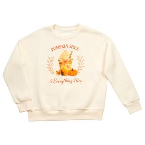 Girls (7-16) No Comment Long Sleeve Pumpkin Spice Crew Sweatshirt alternate view