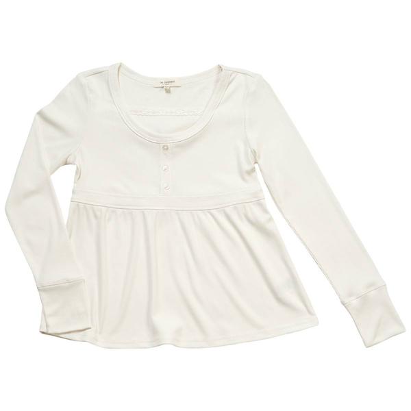 Girls (7-16) No Comment Long Sleeve Button Front Babydoll Top