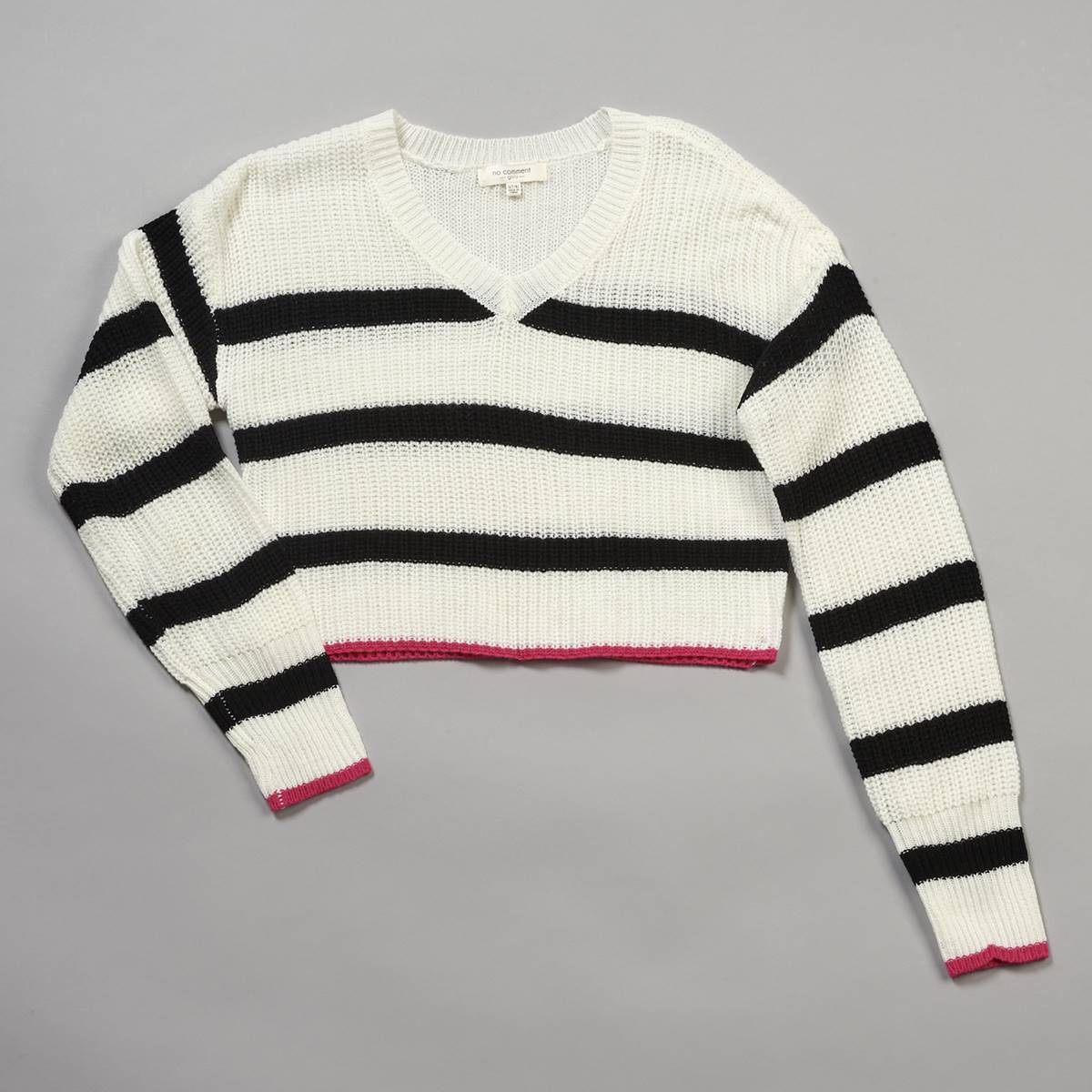 Girls (7-16) No Comment Striped Pullover Sweater