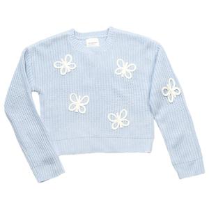 Girls (7-16) No Comment Long Sleeve Braided Butterfly Sweater