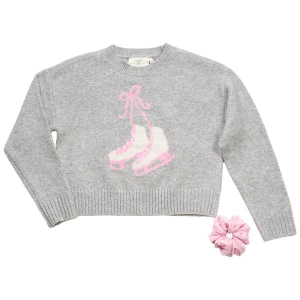 Girls (7-16) No Comment Ice Skates Sweater w/ Scrunchie