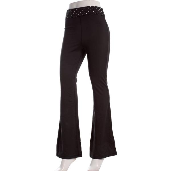 Juniors No Comment Polka Dot Foldover Waist Flare Leggings
