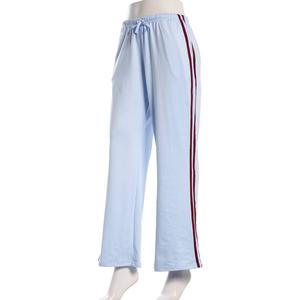 Juniors No Comment Fleece Lined Side Stripe Wide Leg Pants