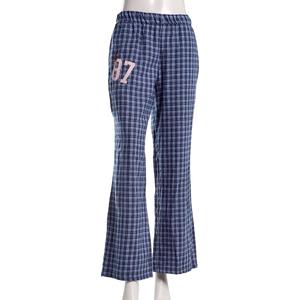 Juniors No Comment Flannel Fold Over Wide Leg Pants - Peacoat