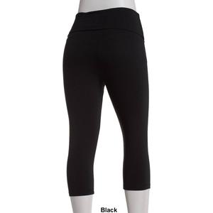 Juniors No Comment Fold Over Waist Capri Leggings alternate view