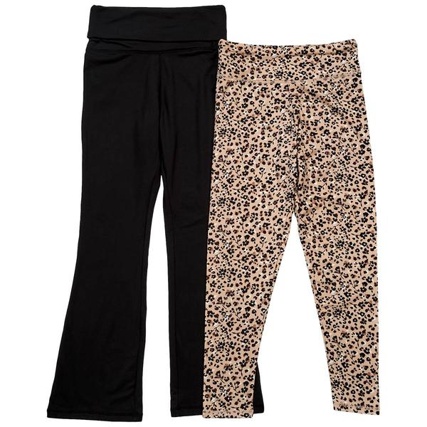 Girls (7-16) No Comment Solid/Animal Flared & Straight Leggings alternate view