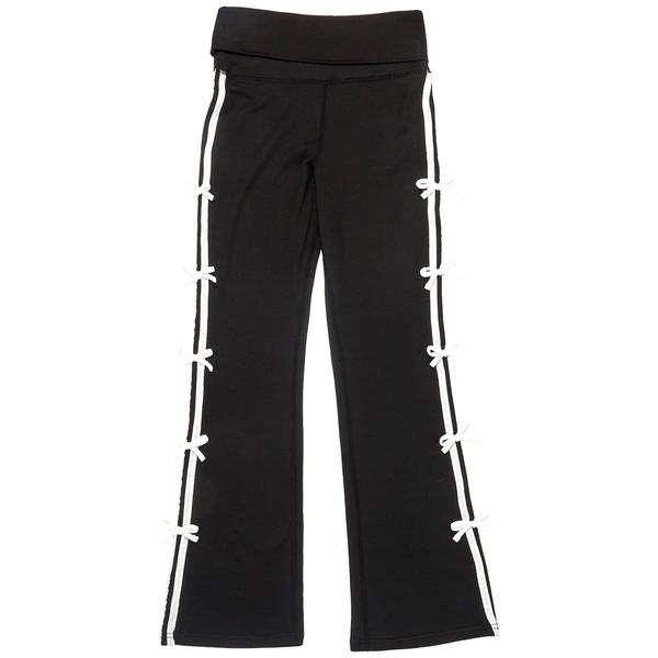 Girls (7-16) No Comment Bow/Stripe Foldover Flare Leggings