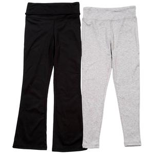Girls (7-16) No Comment 2pk. Solid Straight & Flare Leggings