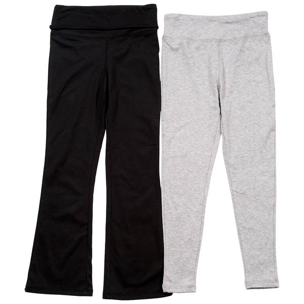 Girls (7-16) No Comment 2pk. Solid Straight & Flare Leggings