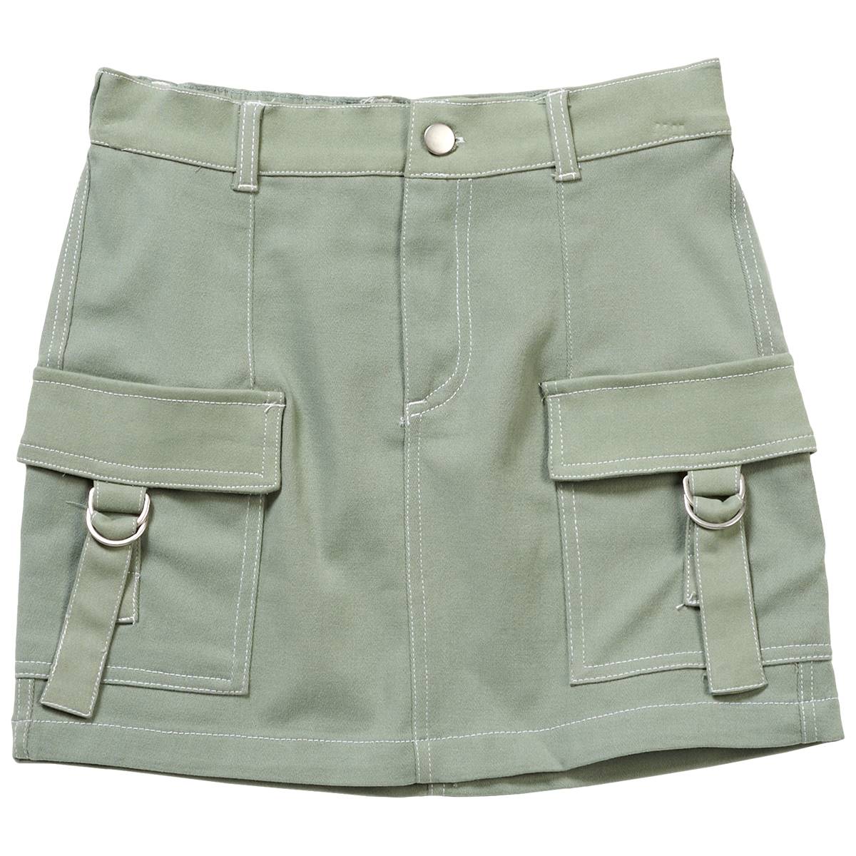 Girls (7-16) No Comment Cargo Mini Skirt W/ D-Ring Straps