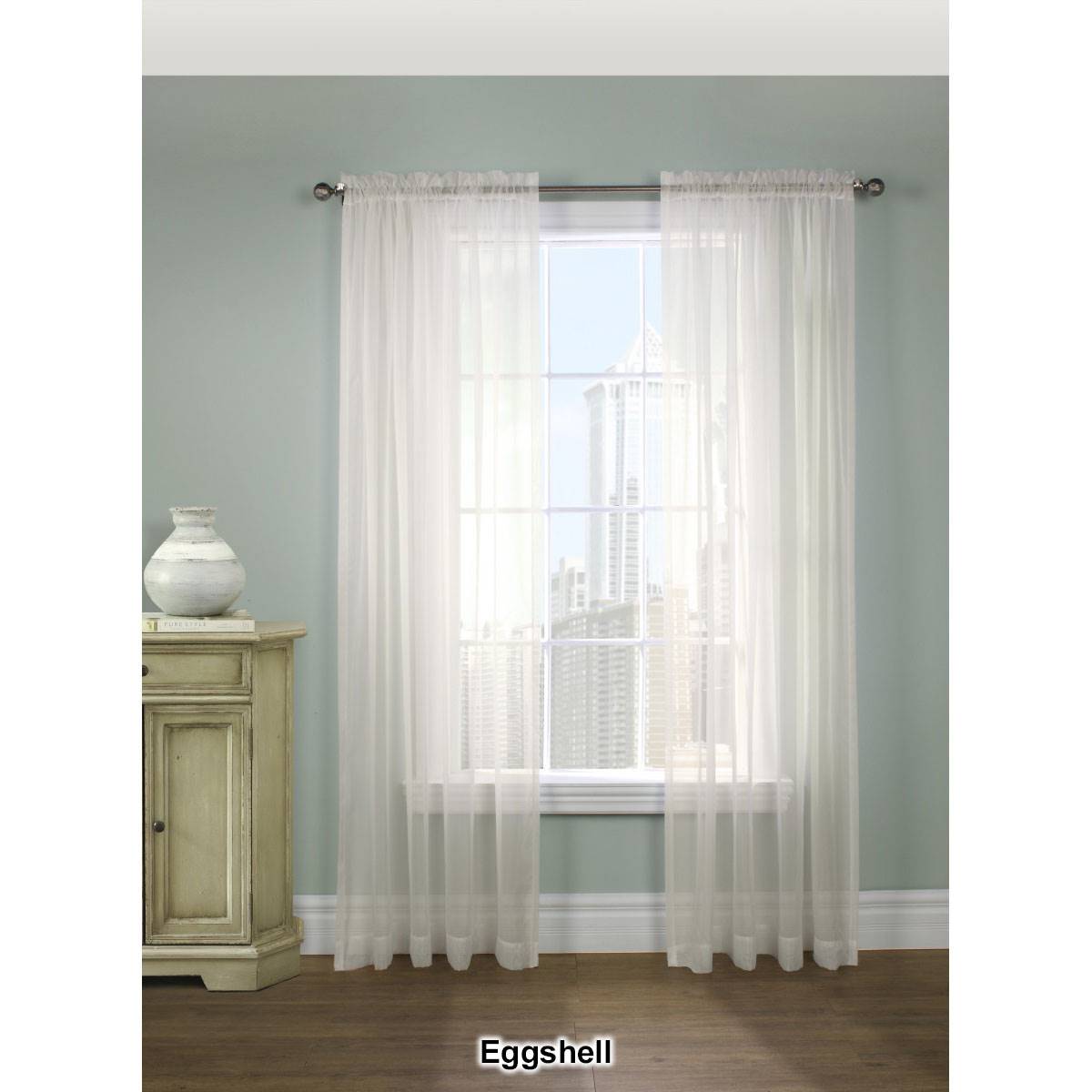 Rhapsody(tm) Voile Rod Pocket Curtain Panel - 104 Width