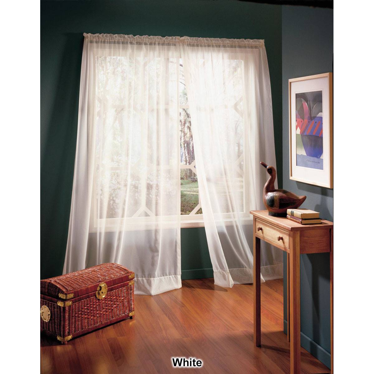 Rhapsody(tm) Voile Rod Pocket Curtain Panel - 104 Width